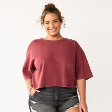 Juniors' Plus Size SO® Solid Boxy Crop Tee SO