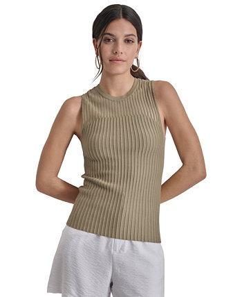 Women's Round-Neck Sleeveless Rib-Knit Sweater DKNY