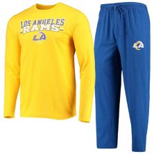 Мужской комплект для сна с длинными рукавами и брюками Concepts Sport Royal/Gold Los Angeles Rams Meter Unbranded