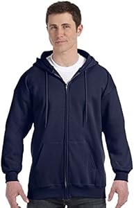 Hanes Men's Full Zip Ultimate Heavyweight Hoodie, Navy, Medium Hanes