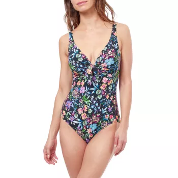Flora V-Neck One-Piece Swimsuit Profile by Gottex