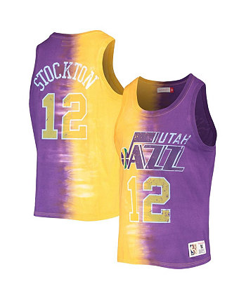 Мужская Джерси Mitchell & Ness John Stockton Gold and Purple Mitchell & Ness