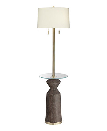 Faux Wood Floor Lamp with Tray Pacific Coast