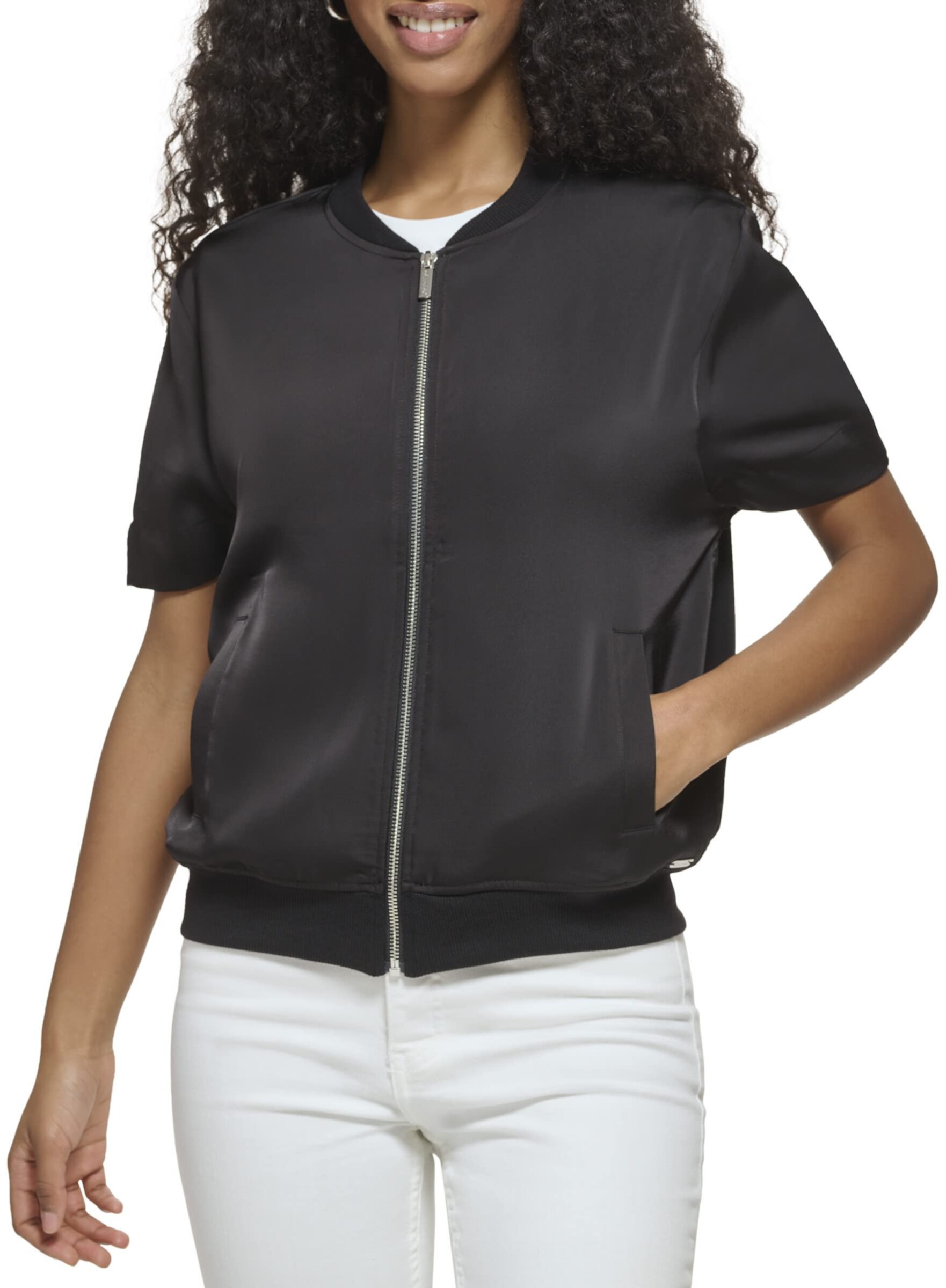 Куртка с короткими рукавами и молнией спереди Calvin Klein