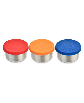 Герметичные держатели для приправ из нержавеющей стали на 1,5 унции, силиконовые крышки разных цветов, набор из 3 шт. LunchBots