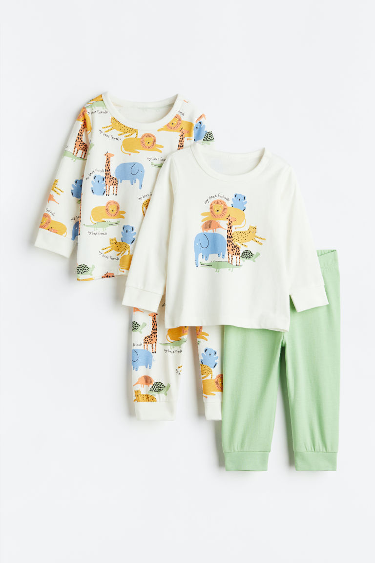 2 пары хлопковых пижам с принтом H&M