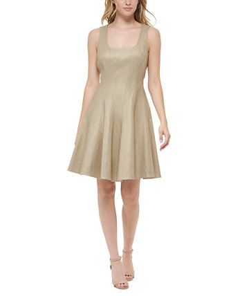 Женское платье с эффектом металлик и расклешенной юбкой Tommy Hilfiger