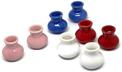 Mixed 4 Color Hand Paint Vases Dollhouse Miniatures Ceramic Garden Flower Supply 1 Shop for You No 37 1shopforyou