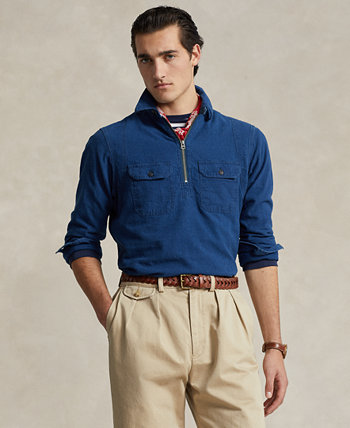 Men's Classic-Fit Indigo Popover Workshirt Polo Ralph Lauren
