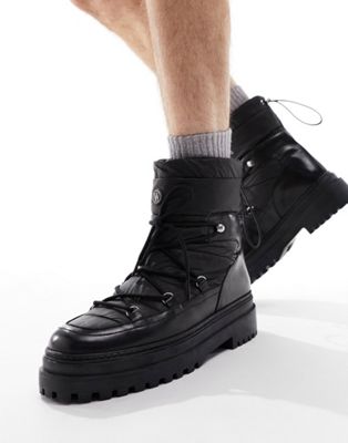 Черные кожаные зимние ботинки Walk London Element WALK London