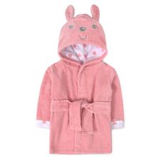 Велюровый халат Baby Essentials Розовый с капюшоном и кроликом Baby Essentials