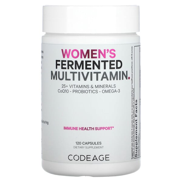 Ферментированные, мультивитамины для женщин, 120 капсул Codeage