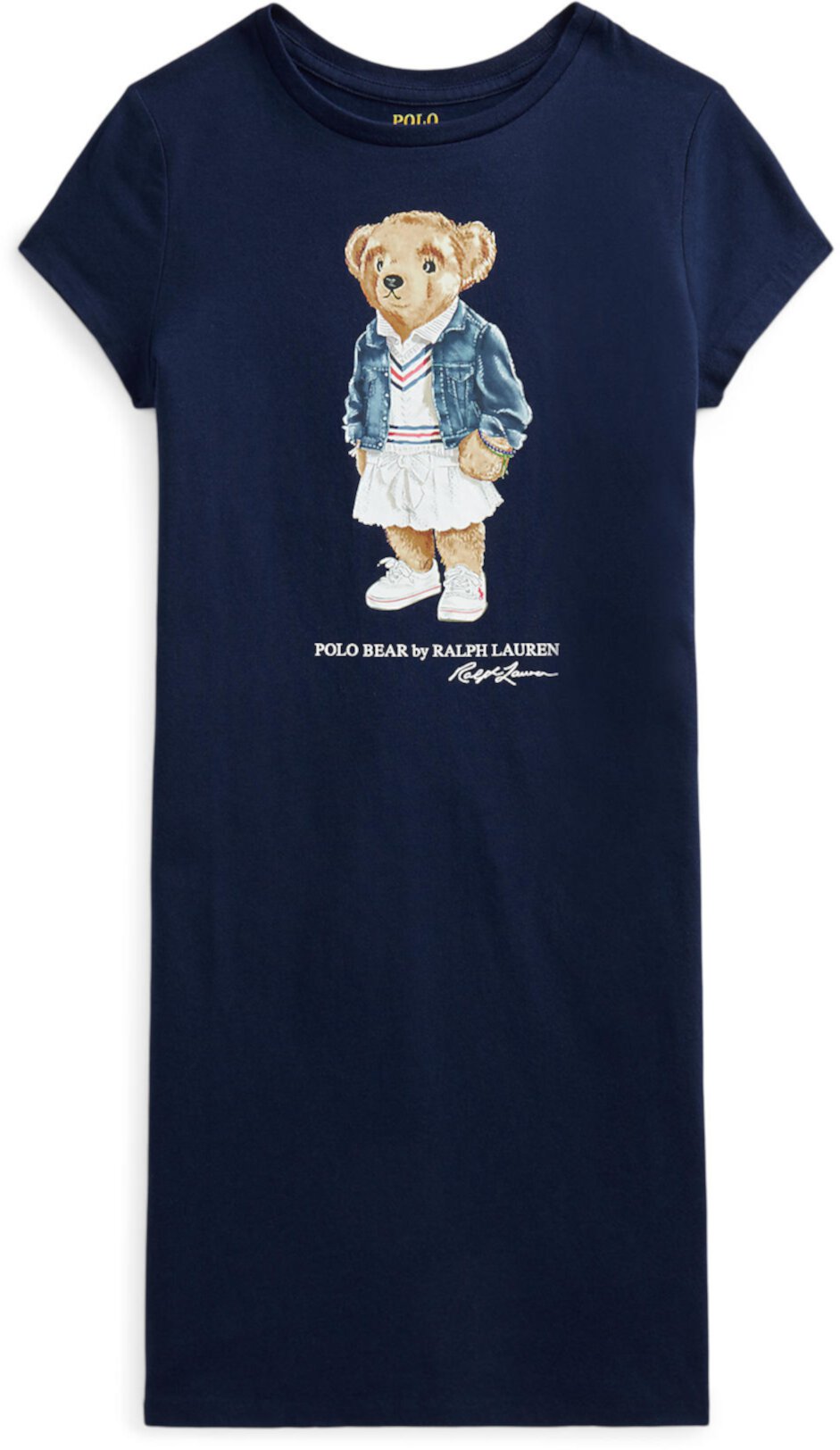 Платье-футболка из хлопкового джерси Polo Bear (для больших детей) Polo Ralph Lauren
