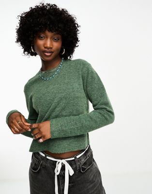 Зеленый меланжевый вязаный свитер Weekday Ayla Weekday