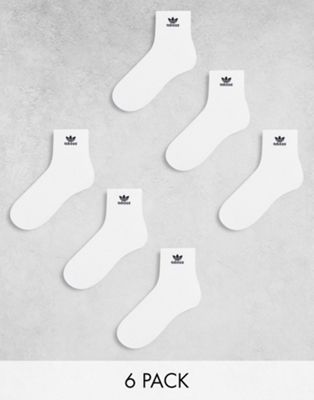 Белые четвертные носки adidas Originals Trefoil, 6 пар Adidas