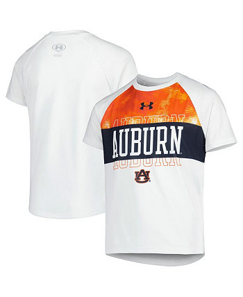 Белая футболка с принтом реглан Auburn Tigers Gameday для мальчиков и девочек Under Armour