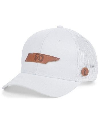 Men's White, White Tennessee Statement Trucker Snapback Adjustable Hat Local Crowns