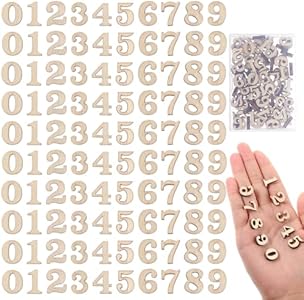 100PCS Mini Unfinished Wood Numbers, 0.59 inch Wood Numbers for DIY Crafts, Natural Wooden Numbers for Scrapbooking, Home Decor, and Educational Projects Lloussak