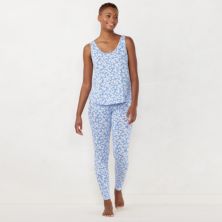 Женский пижамный комплект LC Lauren Conrad с майкой и пижамными штанами с манжетами для сна LC Lauren Conrad