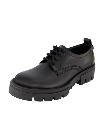 Men's Leather Plain Toe Derby On Lug Sole Shoes Karl Lagerfeld Paris
