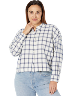 Укороченная рубашка Plus с длинными рукавами в цвете Windowpane Bondex Heritage Madewell
