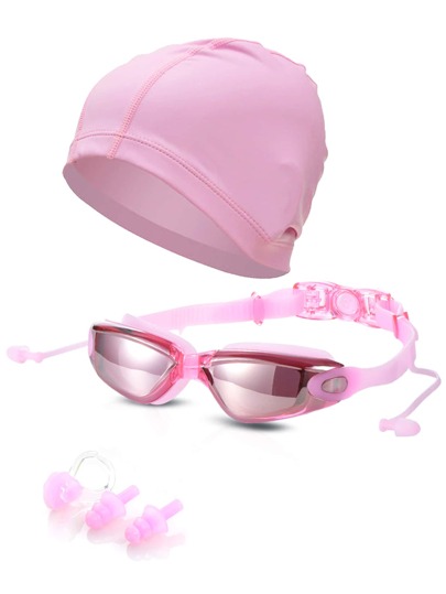 4шт противотуманные очки с силиконовой шапочкой для плавания SHEIN