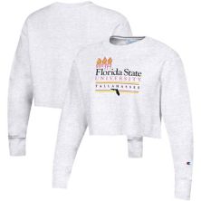Укороченный свитшот-пуловер с обратным переплетением женщин Champion®, серый в цветах, Флорида Champion