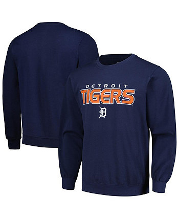 Men's Navy Detroit Tigers Pullover Sweatshirt Stitches