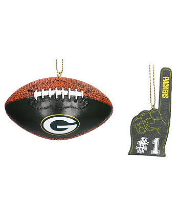 Набор из двух украшений для пальцев с изображением футбола и пенопласта The Green Bay Packers Memory Company