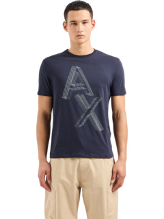 Хлопковая футболка стандартного кроя Pima с большим логотипом AX AX ARMANI EXCHANGE