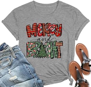 Christmas Tree Shirts Women Snowman Merry Christmas Shirt Xmas Holiday Tee Tops GRJ