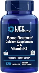 Bone Restore с кальцием, магнием, витаминами K2 и D3, минералы, 120 капсул Life Extension