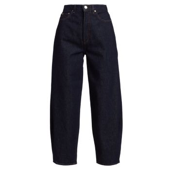 Укороченные джинсы с высокой посадкой и бочкообразными штанинами Toteme
