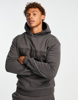 SikSilk oversized hoodie in washed black - part of a set SikSilk