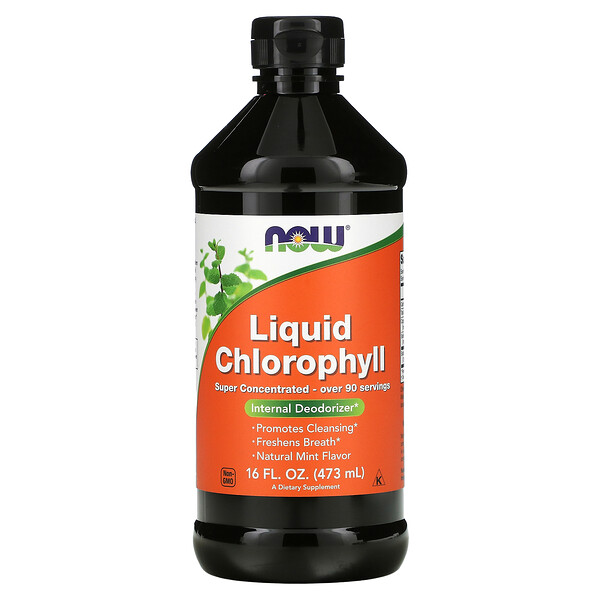 Liquid Chlorophyll, Natural Mint , 16 fl oz (473 ml) NOW Foods
