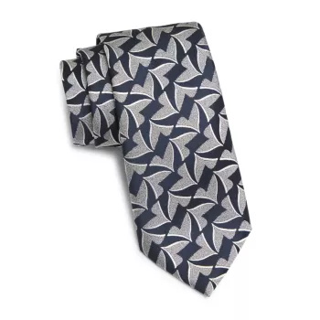 Whale Tail Jacquard Silk Tie Charvet