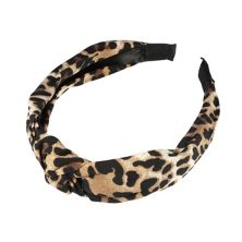 Leopard Pattern Headband For Women Elastic Knotted Headband Accessories Brown Unique Bargains