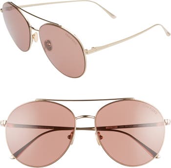 Круглые солнцезащитные очки-авиаторы Cleo 59 мм Tom Ford