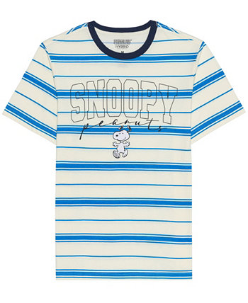 Men's Snoopy Short Sleeve Stripe T-shirt Hybrid