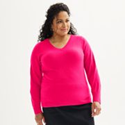 Plus Size Croft & Barrow® Extra Soft V-Neck Sweater Croft & Barrow