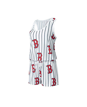 Белый женский вязаный комбинезон в тонкую полоску Boston Red Sox Reel Sox Concepts Sport