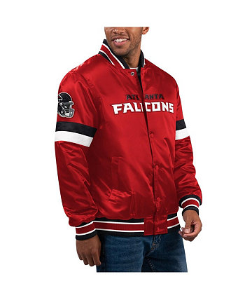 Мужская красная атласная университетская куртка на кнопках для раздевалки Atlanta Falcons Starter