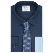 Мужской приталенный комплект из классической рубашки, нагрудного платка и галстука на заказ Bespoke