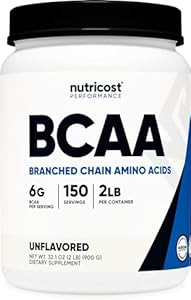 BCAA Порошок 2:1:1, 150 порций, безвкусный, нулевые калории, без ГМО Nutricost