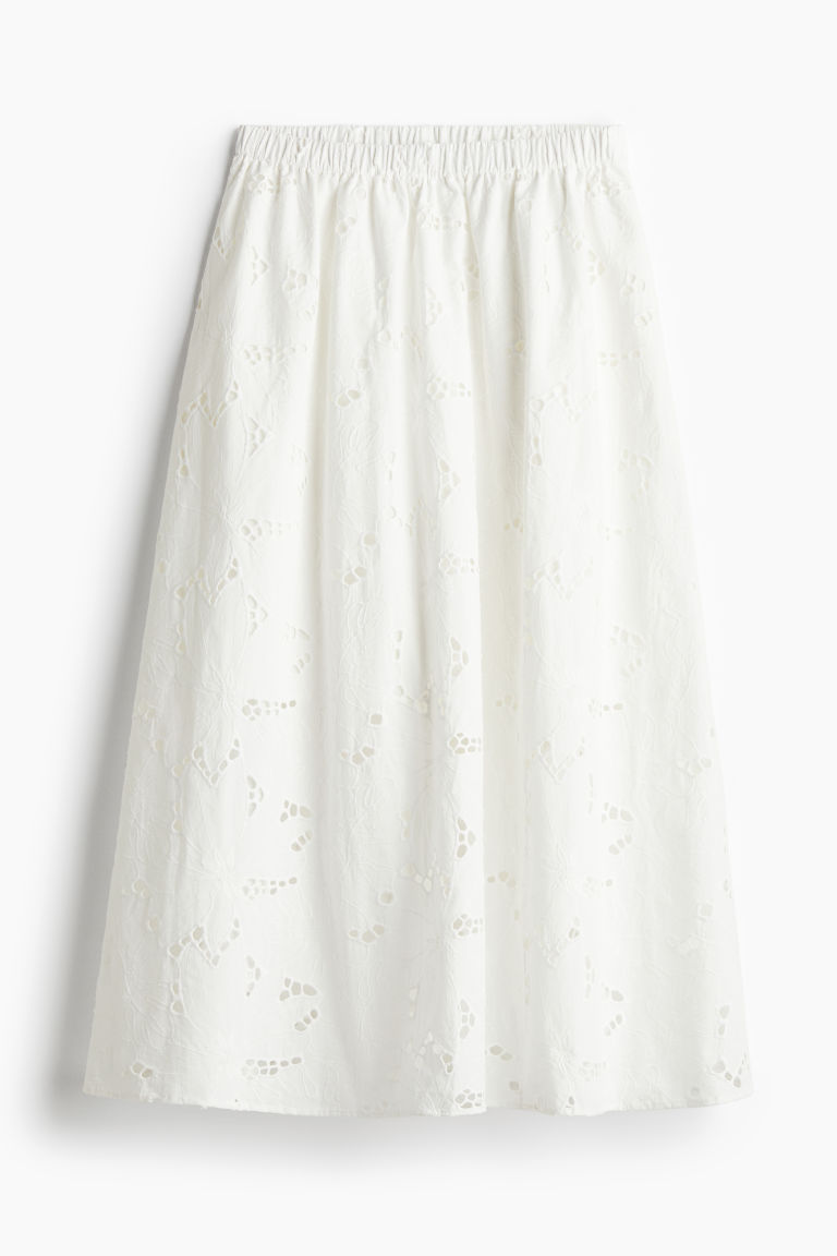 Skirt with Eyelet Embroidery H&M