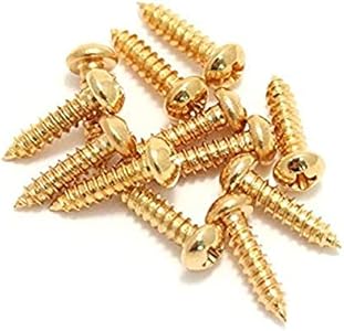 Fender Vintage-Style Stratocaster/Telecaster Tuning Machine/String Tree Mounting Screws for Electric Guitar, Gold Fender