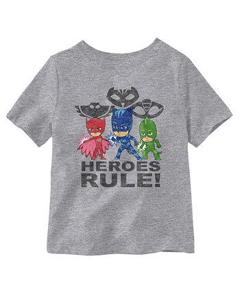 Little Boys PJ Masks Hero's Rule Short Sleeves Graphic T-shirt Hybrid