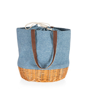 Coronado Canvas and Willow Basket Tote Picnic Time