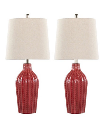 Rockwell 24" Contemporary Ceramic - Set of 2 Table Lamp Lumisource