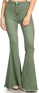 Anna-Kaci Women's Fashion High Waist Long Denim Bell Bottom Jeans Flared Pants Anna-Kaci